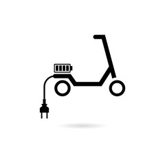 Electric scooter icon design on white