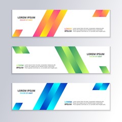 Business Banner Template, Gradient Color, Modern Layout, web header, footer, advertising