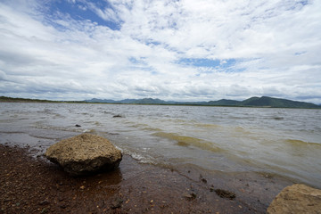 Rock shock wave Water flow In the river