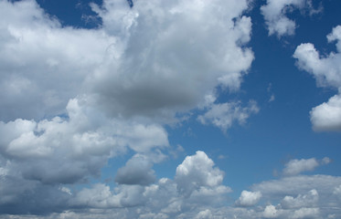 Fototapeta na wymiar cludsscape wih blue sky white and dark clouds in bavaria