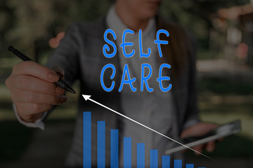 Word writing text Self Care. Business photo showcasing the practice of taking action to improve one...