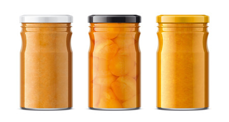 Set of Glass Jar with Jam 