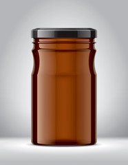 Glass Jar Mockup on Background. 