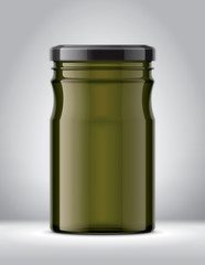 Glass Jar Mockup on Background. 