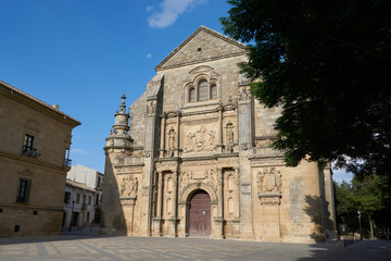 Fototapeta na wymiar Sacra Chapel of El Salvador with Plateresque style facade. Renaissance chapel. Ubeda, Jaen. Spain