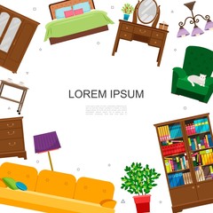 Flat Home Interior Colorful Concept