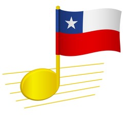 Chile flag and musical note