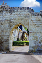 Montreuil-Bellay. Porte d'entrée du château. Maine-et-Loire. Pays de Loire
