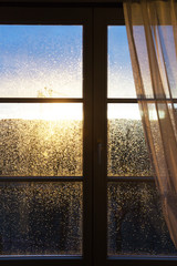 raindrops on window pane