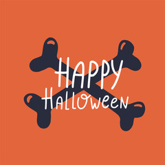Halloween postcard. Hand drawn vector illustration.