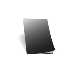 Black folder with documents on a white background