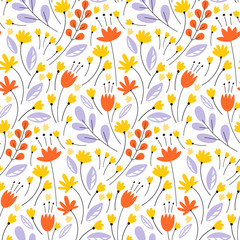 Vector seamless pattern. Pretty pattern in small flower.