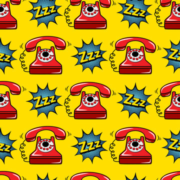 Abstract seamless telephone pattern for girls, boys, clothes. Creative vector telephone background with vintage print. Funny pattern wallpaper for textile and fabric. Fashion telephone style.