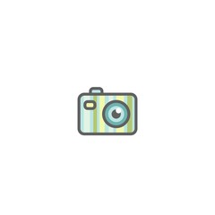 Cute creative camera. Flat icon isolated on white. vector illustration. Summer adventures symbol.
