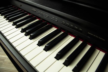 Fototapeta premium electronic piano keyboard closeup