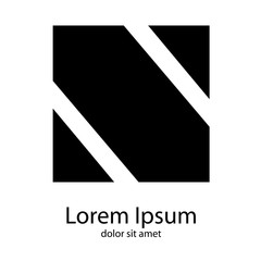Logotipo con letra N como cuadrado en color negro