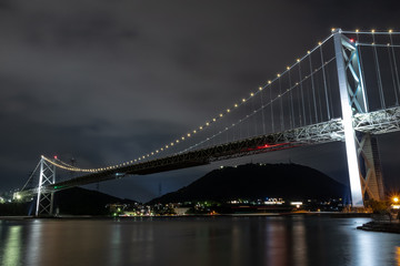 Obraz premium 関門橋 ライトアップ 福岡県北九州市