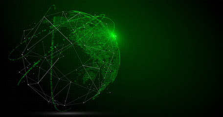 The Earth is made up of digital codes., a sense of science and technology abstract graphics.