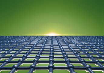 Fototapeta premium 3D model graphene. 3d render molecule.