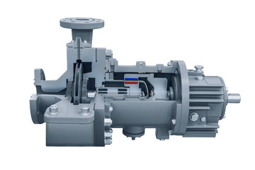 modern pump for liquefied gas close-up. Cross-section of the pump.