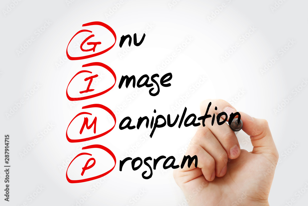Poster GIMP - Gnu Image Manipulation Program acronym, concept background
