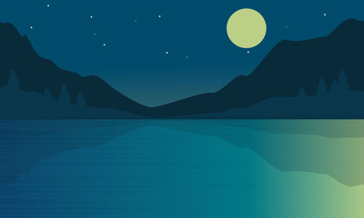 Obraz premium Dark Night landscape background