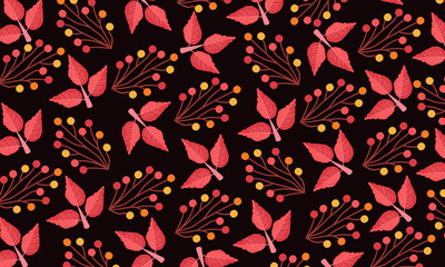A colorful Flower and leaves pattern background
