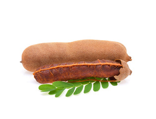 Sweet tamarind isolated on white background