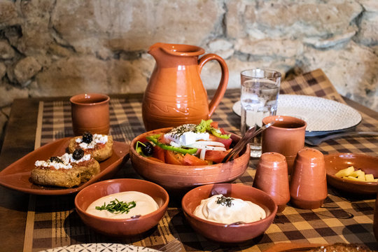 cypriot meze in traditional taverna