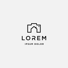 Camera Home Logo Template Vector Icon Design