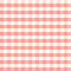 Texture from a cage, seamless pattern. Red checkered fabric. White and red stripes. Geometric background. Vector