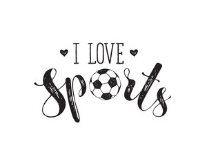 Love sports text vector