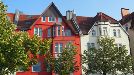 Bielefeld, NRW, Deutschland: Altbaufassaden am Siegfriedplatz	