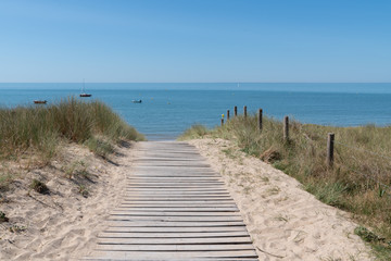 wooden walkway leading to Noirmoutier beach in Vendée France