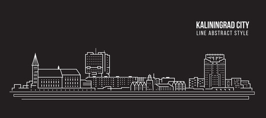 Cityscape Building Line art Vector Illustration design - Kaliningrad city