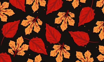 Floral Pattern Background yellow Red 