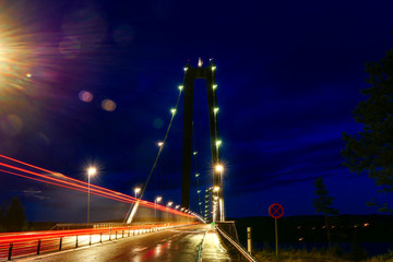 The High Coast bridge between Kramfors and Harnosand, Sweden in Angermanland province.