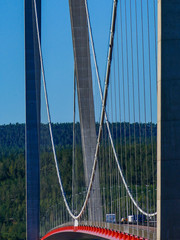 The High Coast bridge between Kramfors and Harnosand, Sweden in Angermanland province.