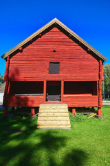 Obraz premium Logdo Bruk, Sweden Classic northern Sweden style houses in this iron foundry village from the 1650s