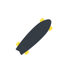 longboard top view, vector illustration