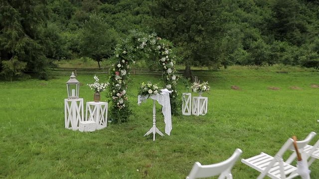 Wedding ceremony on the lawn