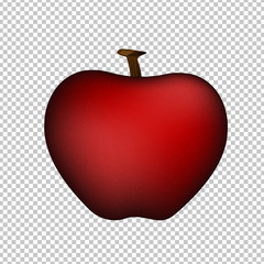 Obraz premium Fresh red apple isolated on transparent background. Vector illustration