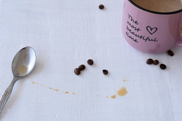 cup of coffee and beans