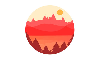 Evening shade of landscape background