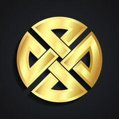 ciltic ornamental circle 3d golden symbol