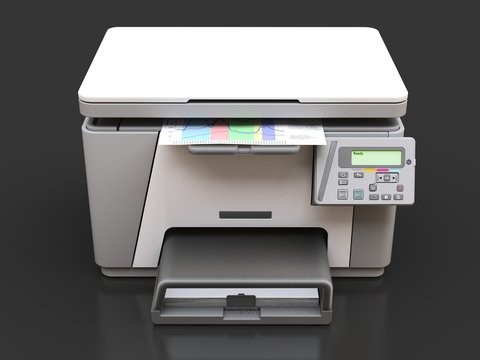 Laser mfp on the grey background. 3d illustration.