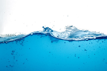 blue water surface with splash