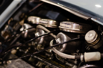 English engine bench with SU carburetors