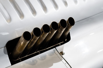 ancient Audi formula one exhaust pipe