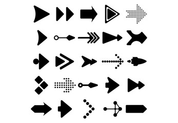 Set of vector arrows. Arrows Black vector on white background. Arrow vector icon. Arrow icon. Arrows Collection 